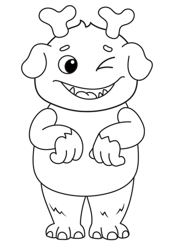 Simple Cute Monster Coloring Page